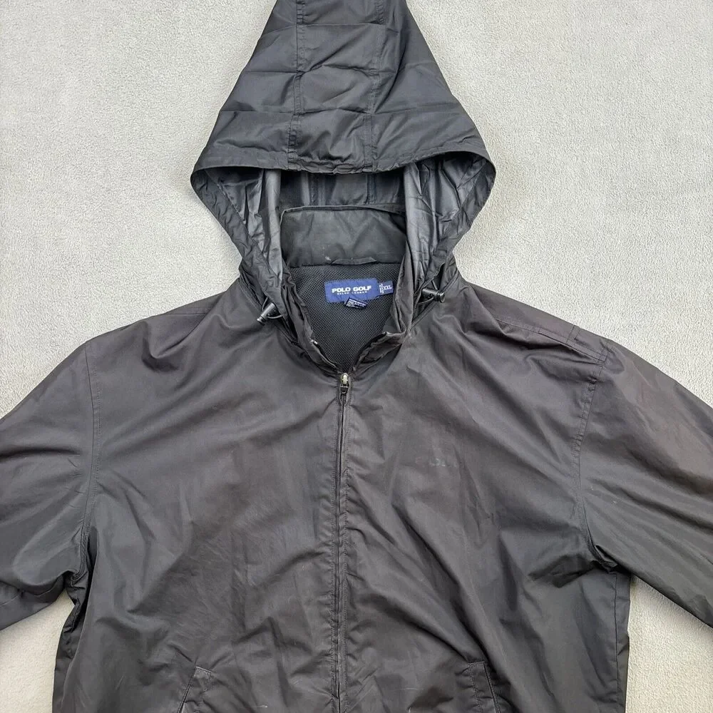 Polo Ralph Lauren Golf Mens Full-Zip Hooded Jacket Coat Black - Size XXL - Picture 6 of 14